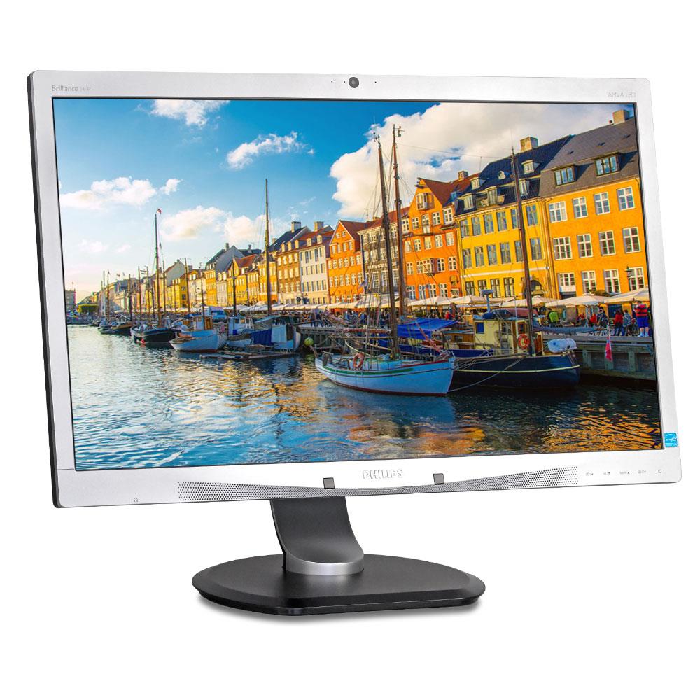 Monitor Philips 241P con webcam y pie genérico reacondicionado Grado B