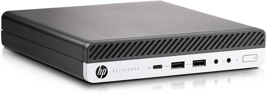 Ordenador HP EliteDesk 800 G4 Mini PC reacondicionado Grado B – Core i3 8100T, 8GB RAM, 256GB SSD SATA